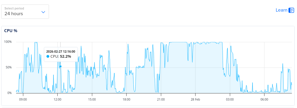Screenshot of a CPU load